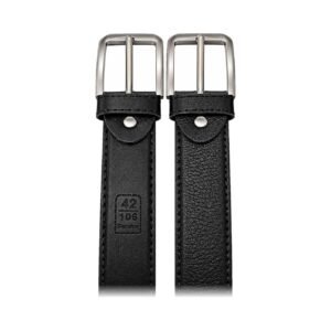 Textured Genuine Black Leather Belt (Size 42 / 106cm)