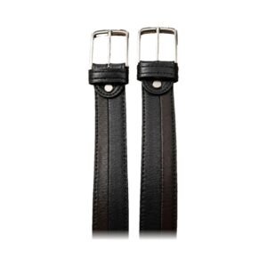 Classic Dual-Tone Black Leather Belt