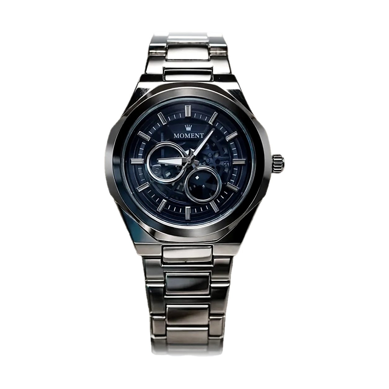 Moment Gunmetal Skeleton Style Dial Watch