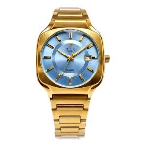 Rick Gold Watch with Ice Blue Dial